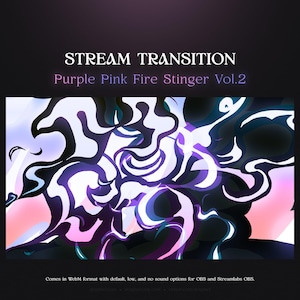 Pink Purple Fire Flame Cartoon Transition – Animated Stream Stinger for OBS & Streamlabs