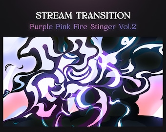 Pink Purple Fire Flame Cartoon Transition – Animated Stream Stinger for OBS & Streamlabs