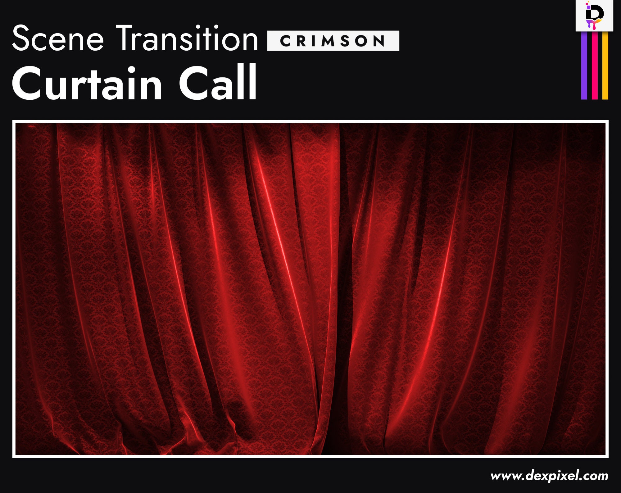Digital Theater Curtains Stream Transition Crimson Curtain Call Stream