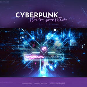 Cyberpunk Purple Stream Transition | Futuristic and Edgy Stinger | SCI-FI Glitch Transition OBS | Stream Stinger Twitch