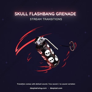 Grenade Flashbang Skulls Stream Transition | Shooter FPS Stream Transition | Twitch Vtuber Transition OBS | Stinger Twitch