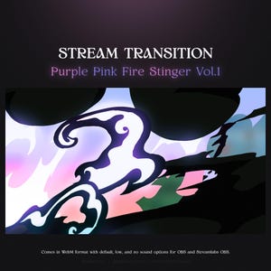 Purple Pink Fire Flame Fire Cartoon Transition Vol.1 | Colorful Stream Transition | OBS Animated Stream Transition  | Purple Stinger