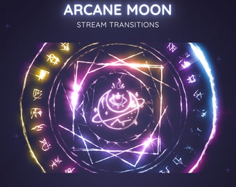 Rainbow Arcane Moon Stream Transition: Animated Magic Seal - OBS or Streamlabs Stinger