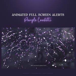 Purple Confetti Animated Stream Alerts | Cute Celebration Stream Alerts | Twitch | Vtuber Aesthetics| Full-Screen Alerts