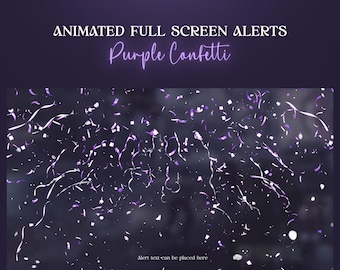 Purple Confetti Animated Stream Alerts: Vtuber Twitch Aesthetics