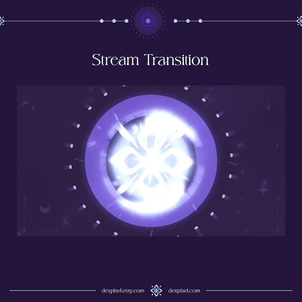 Pastel Purple Blue Lunar Charm Stream Transition | Beautiful Vtuber Aestethic| Pastel Stream Transition for Stream | OBS Transition Stinger