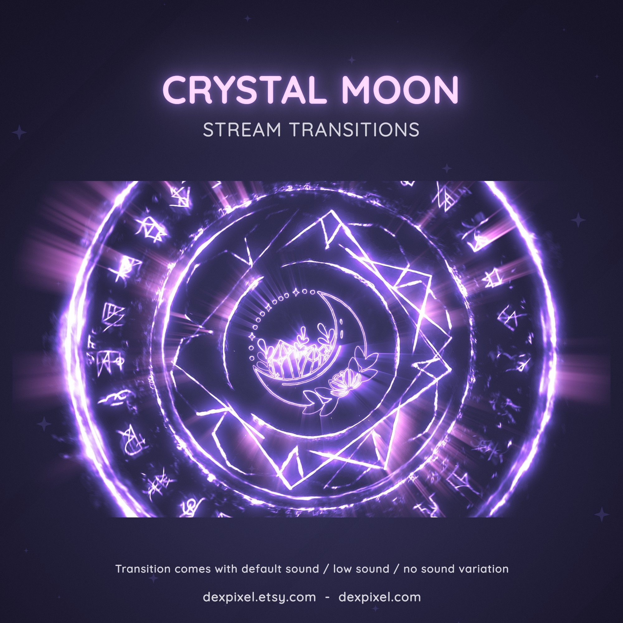 Magicstream Transition Purple Crystal Moon Stream Transition | Magic Seal Stream Transition ...