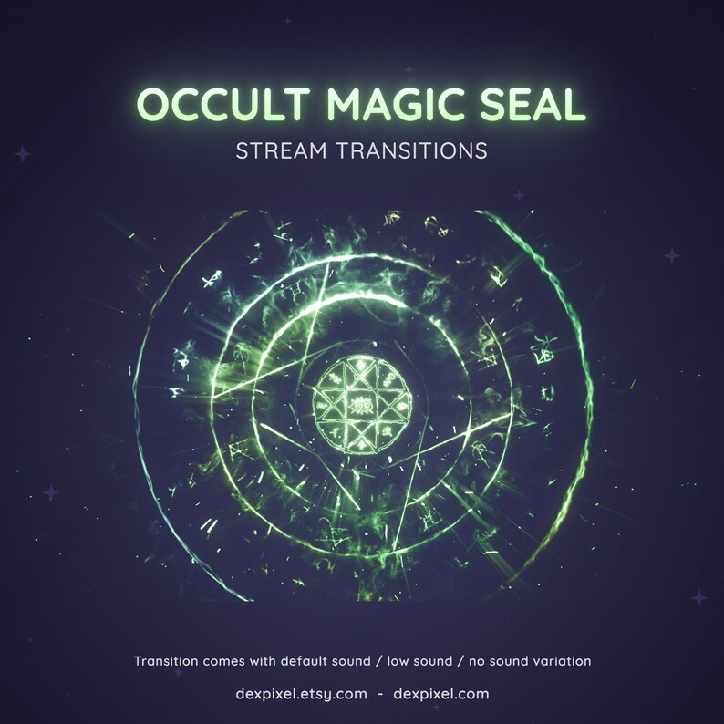 Magicstream Transition Occult Magic Seal Stream Transition | Green Symbols (animated) - Etsy