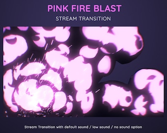 Pink Fire Flame Blast Smoke Cartoon Transition | Colorful Stream Transition | OBS Animated Stream Transition  | Pink Explosion Stinger