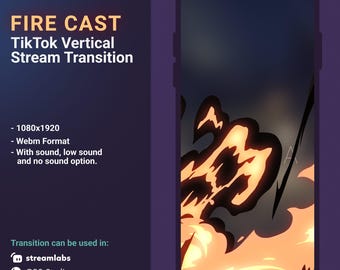 Fire Flame Pastel Blue Cartoon Stream Transition – Vertical Stinger for TikTok and OBS