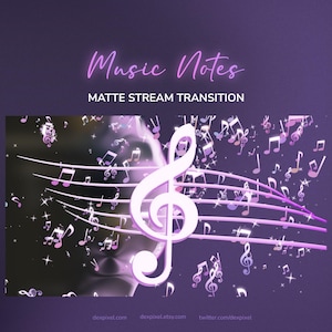 Music Notes Magic Matte Stream Transition | Purple Pink Notes Stinger | Musical Magical Animated Transition OBS | Stinger Twitch