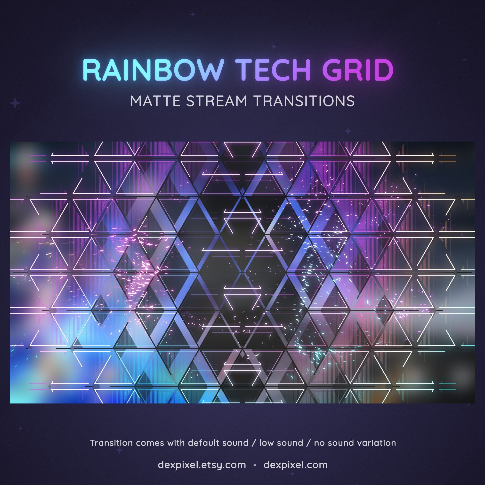Glitch Rainbow Grid Tech Stream Transition | Glitchy Futuristic and ...