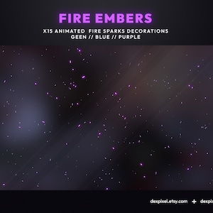 Dekoracja Fire Ember Sparks | 15 Animowanych Dekoracji Strumienia Niebieski Zielony Fioletowy | Animowana Dekoracja Strumienia | Dekoracja Scen Streamera Vtuber