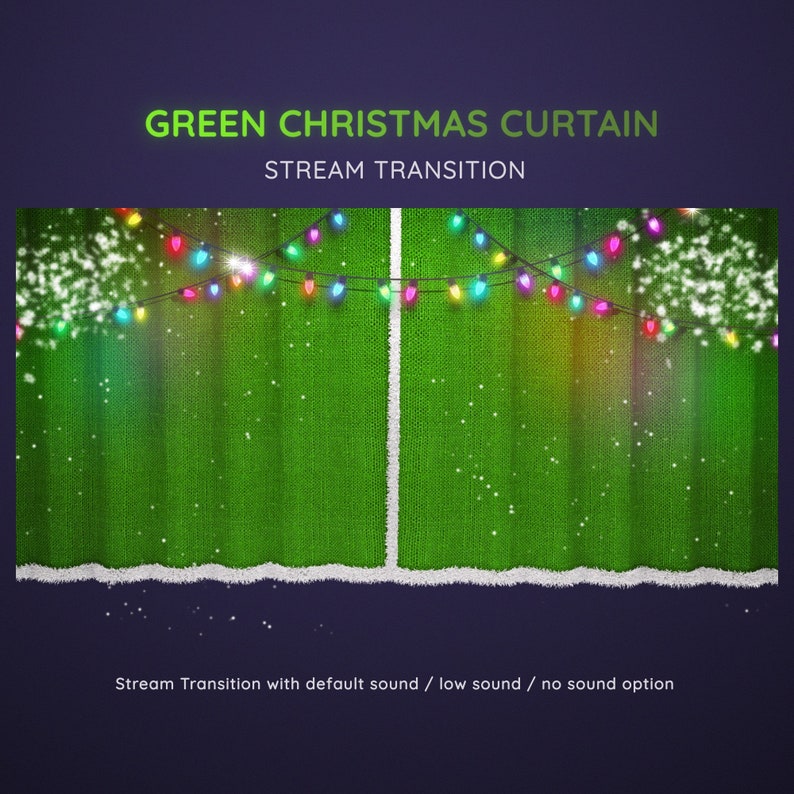 Green Christmas Curtain Stream Twitch Transition Winter Holidays Stream