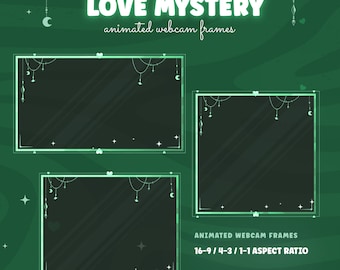 Grün Liebe Geheimnis animierte Webcam Rahmen | Twitch Stream Overlay