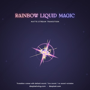 Rainbow Neon Liquid Magic Matte Stream Transition | Stars and Sparks Stinger | Colorful Magical Animated Transition OBS | Stinger Twitch