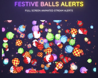 Christmas Balls Animated Stream Alerts | Twitch, YouTube (x5)