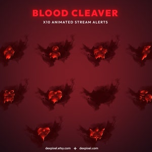Blood Cleaver Animated Stream Alerts | Horror Blood Splash Animated Alerts | Halloween Twitch Stream Alerts | Bloody Animated Alerts
