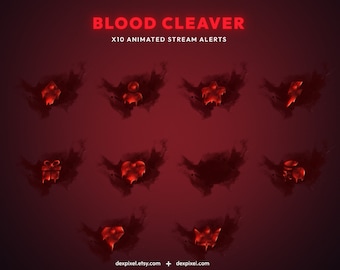 Alertas de transmisión animada de Blood Cleaver / Alertas de Twitch de terror (WebM)