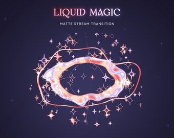 Red Pastel Liquid Magic Matte Stream Transition | Stars and Sparks Stinger | Colorful Magical Animated Transition OBS | Stinger Twitch