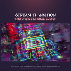 3 Red Blue Oriental Glitch Stream Transition | Cyberpunk  Futuristic and Edgy Stinger | SCI-FI Glitch Transition OBS | Stinger Twitch