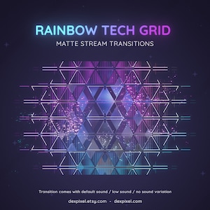 Glitch Rainbow Grid Tech Stream Transition | Glitchy Futuristic and Edgy Stinger | Technology SCI-FI Glitch Transition OBS | Stinger Twitch