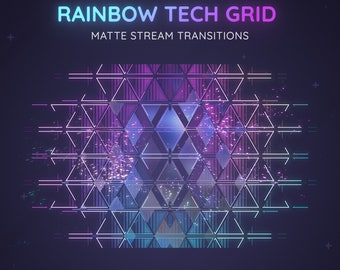 Glitch Rainbow Grid Tech Stream Transition | Glitchy Futuristic and Edgy Stinger | Technology SCI-FI Glitch Transition OBS | Stinger Twitch