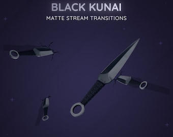 Black Kunai Knives Ninja Matte Stream Transition | Flying Knife Anime Cartoon Transition | Twitch Vtuber Transition OBS | Stinger Twitch