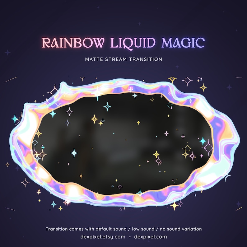 Rainbow Neon Liquid Magic Matte Stream Transition | Stars and Sparks Stinger | Colorful Magical Animated Transition OBS | Stinger Twitch