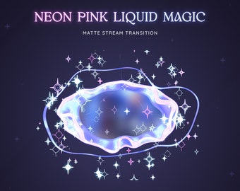 Blue Pink Pastel Liquid Magic Matte Stream Transition | Stars and Sparks Stinger | Colorful Magical Animated Transition OBS | Stinger Twitch