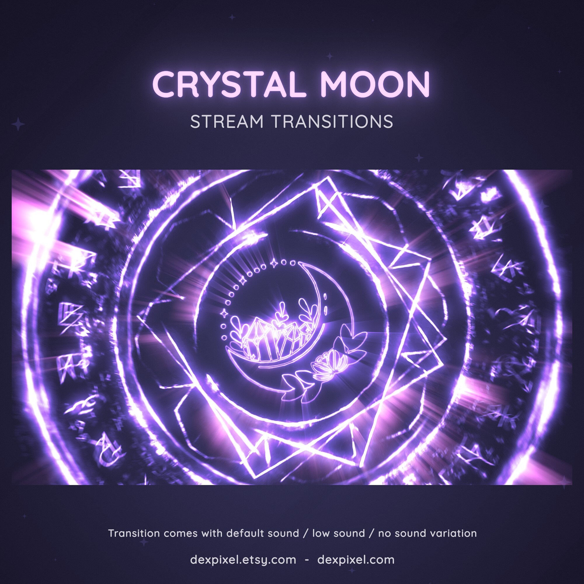 Magicstream Transition Purple Crystal Moon Stream Transition | Magic Seal Stream Transition ...