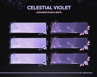 Geanimeerde twitchmeldingen met celestial violet | Purple Pastel Stream-evenementen