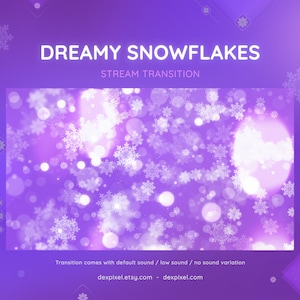 Dreamy Snowflake Pastel Purple Pink Stream Transition | Winter Bokeh Animation | Pastel Stream Transition Twitch | OBS Transition Stinger