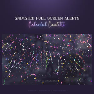 Colorful Confetti Animated Stream Alerts | Cute Celebration Stream Alerts | Twitch | Vtuber Aesthetics| Full-Screen Alerts
