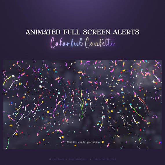 Colorful Confetti Animated Stream Alerts: Vtuber Aesthetics Full Screen