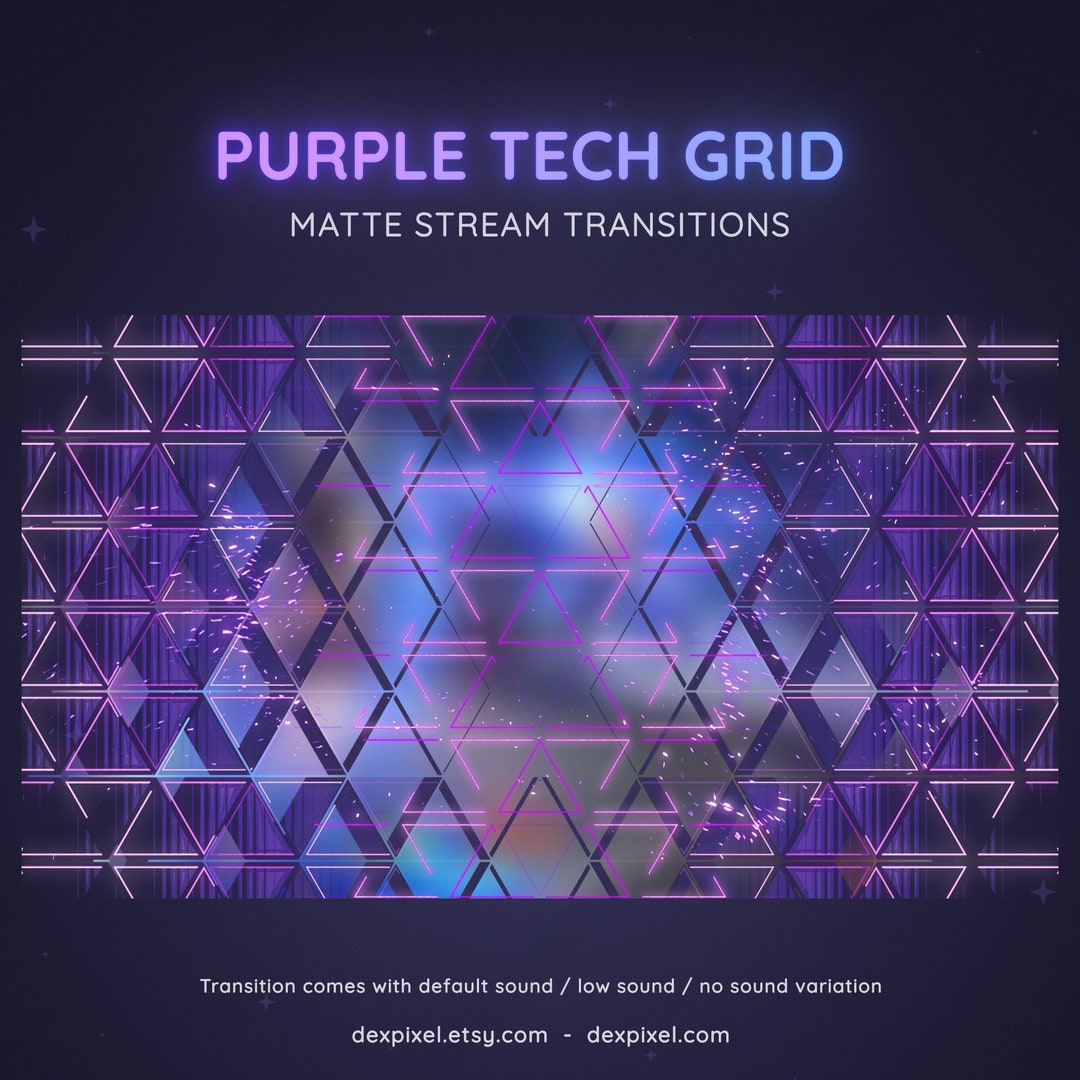 Purple Glitch Tech Stream Transition | Futuristic Grid - Etsy