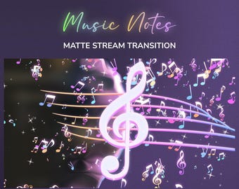 Music Notes Magic Matte Stream Transition | Rainbow Notes Stinger | Musical Magical Animated Transition OBS | Stinger Twitch