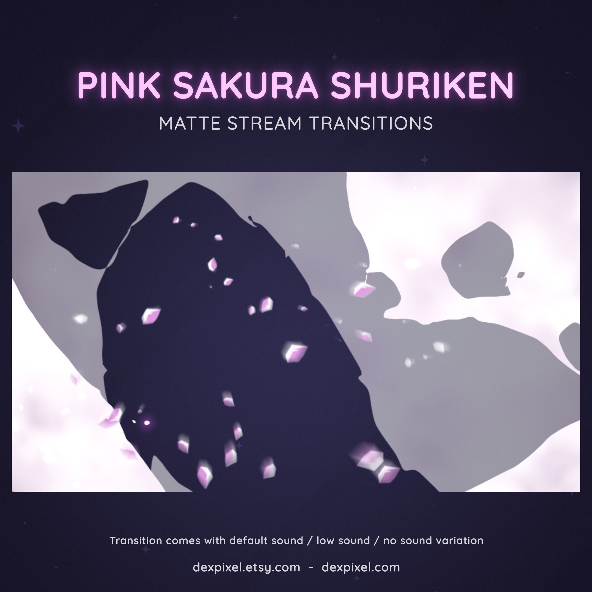 Pink Sakura Shuriken Ninja Matte Stream Transition | Cherry