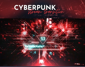 Cyberpunk Red Blue Stream Transition | Futuristic and Edgy Stinger | SCI-FI Glitch Transition OBS | Stream Stinger Twitch