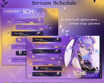 Celestial Stream Ablaufplan | Vtuber Wochenplaner (PSD)