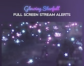 Glowing Stars Stream Purple Blue | Full-Screen Animated Twitch Alerts