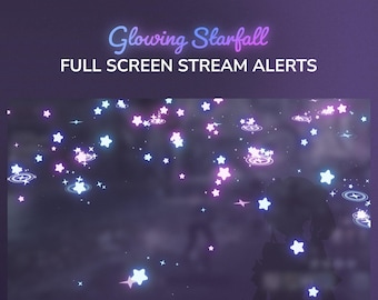 Glowing Stars Stream Purple Blue | Full-Screen Animated Twitch Alerts