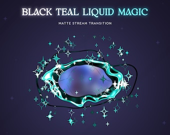 Black Teal Blue Pastel Green Magic Matte Stream Transition | Stars Sparks Stinger | Colorful Magical Animated OBS | Stinger Twitch