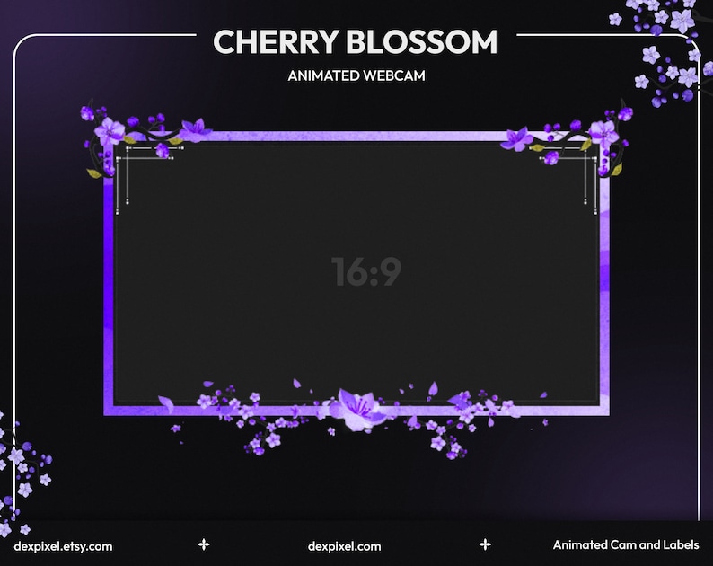 Purple Sakura Animated Webcam Frame | Stream Overlay (webm) - Etsy