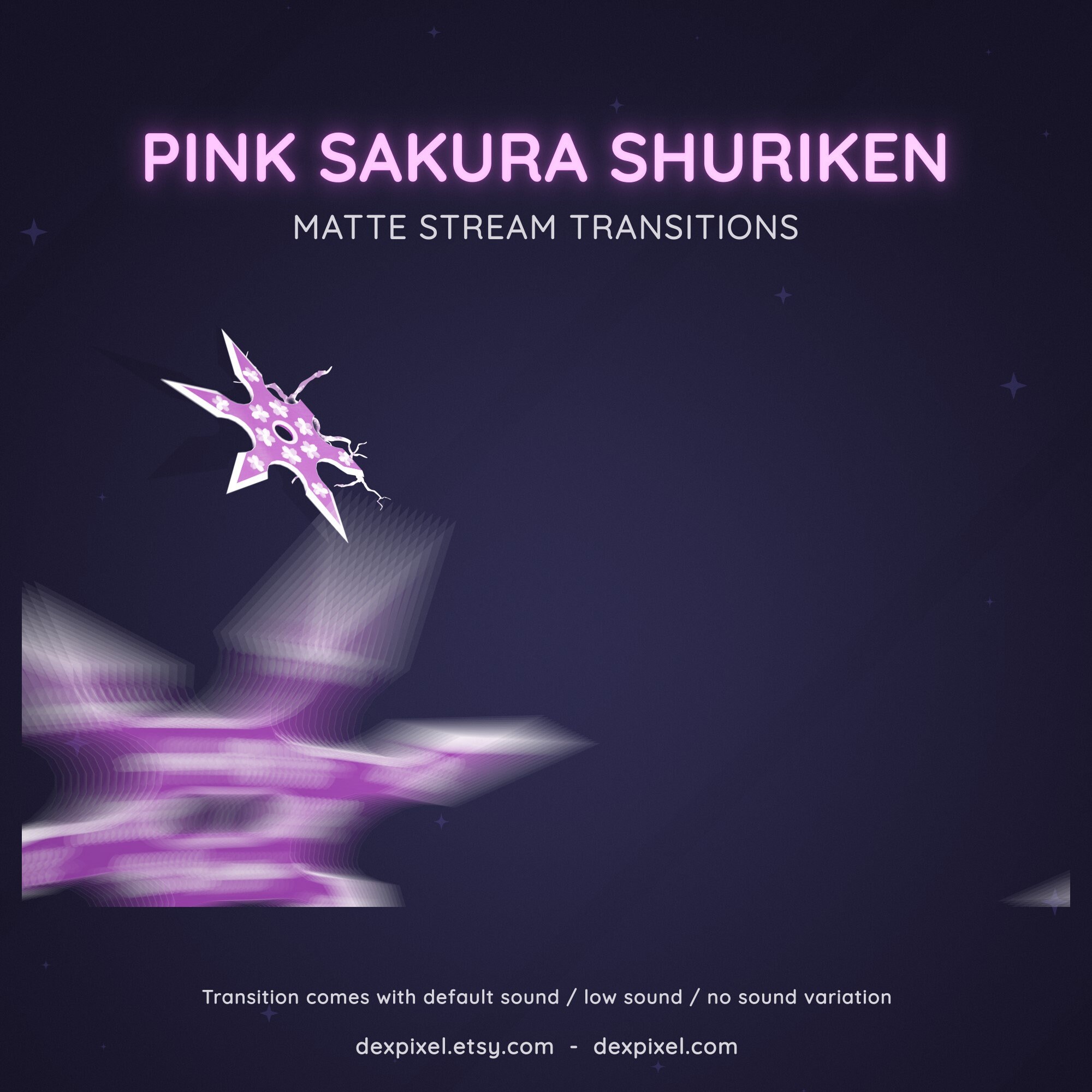 Pink Sakura Shuriken Ninja Matte Stream Transition | Cherry