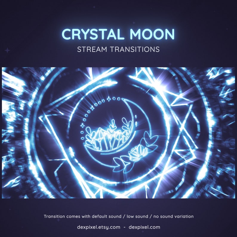 Blue Crystal Moon Stream Transition | Magic Seal, Animated - Etsy