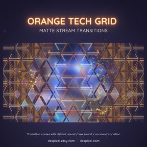 Glitch Orange Grid Tech Stream Transition | Glitchy Futuristic and Edgy Stinger | Technology SCI-FI Glitch Transition OBS | Stinger Twitch