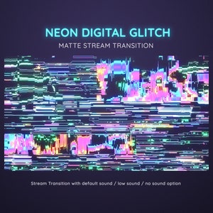 Digital Glitch Neon Violet Bleu Stream Transition | Stinger cyberpunk futuriste et avant-gardiste | SCI-FI Glitch Transition OBS | Stinger Twitch