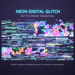 Digital Glitch Neon Purple Blue Stream Transition | Cyberpunk  Futuristic and Edgy Stinger | SCI-FI Glitch Transition OBS | Stinger Twitch