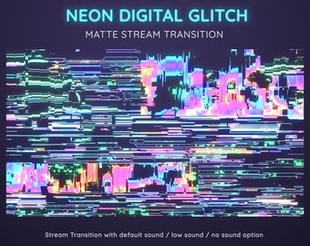 Digital Glitch Neon Purple Blue Stream Transition | Cyberpunk  Futuristic and Edgy Stinger | SCI-FI Glitch Transition OBS | Stinger Twitch